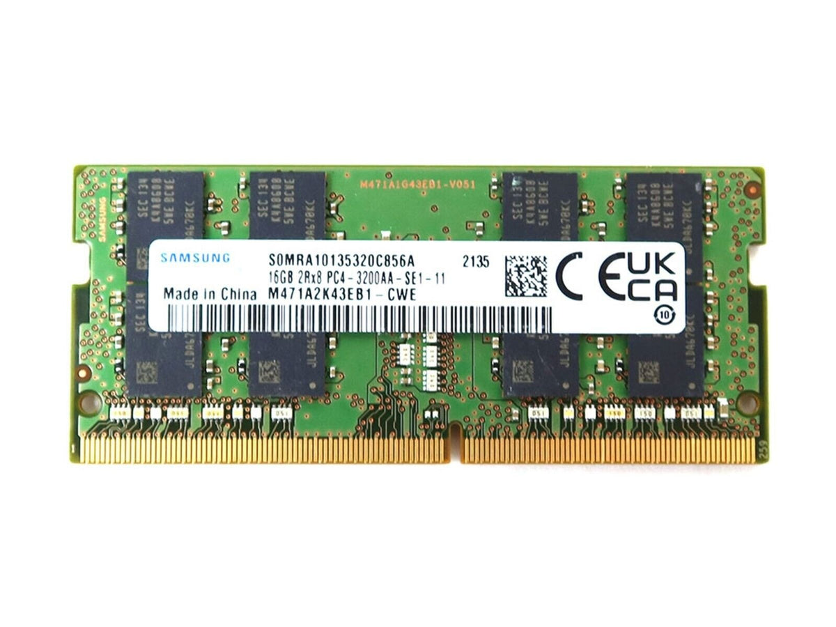 Samsung 16GB 3200MHz DDR4 PC4-25600 Non-ECC CL22 260-Pin SoDimm 1.2V Dual Rank x8 Memory Module - M471A2K43EB1-CWE