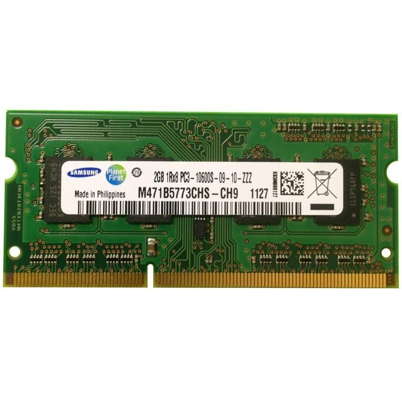 Samsung 2GB 1333MHz DDR3 PC3-10600 Unbuffered non-ECC CL9 204-Pin Sodimm Single Rank Memory - M471B5773CHS-CH9