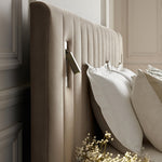 Tremezzo Oversized Ottoman Storage Bed, Taupe Velvet