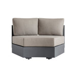 Jardin Aluminium Outdoor Modular 1-Piece Curved Sofa, Granite