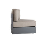 Jardin Aluminium Outdoor Modular 1-Piece Curved Sofa, Granite