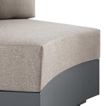 Jardin Aluminium Outdoor Modular 1-Piece Curved Sofa, Granite