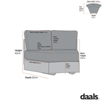 Jardin Aluminium Outdoor Modular 1-Piece Curved Sofa, Natural