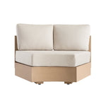 Jardin Aluminium Outdoor Modular 1-Piece Curved Sofa, Natural