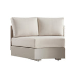 Jardin Aluminium Outdoor Modular 1-Piece Curved Sofa, Pumice