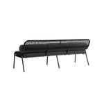 Pomona Rope Weave 5-Seater Sofa Set, Dark Grey Fabric with Black Frame