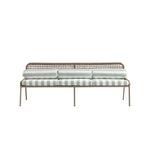 Pomona Rope Weave 5-Seater Sofa Set, Sage Striped Fabric with Taupe Frame