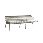 Pomona Rope Weave 5-Seater Sofa Set, Sage Striped Fabric with Taupe Frame