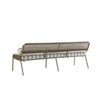 Pomona Rope Weave 5-Seater Sofa Set, Sage Striped Fabric with Taupe Frame