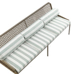 Pomona Rope Weave 5-Seater Sofa Set, Sage Striped Fabric with Taupe Frame