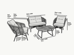 St Loy Natural 4 Seater Rattan Sofa set