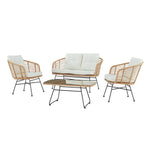 St Loy Natural 4 Seater Rattan Sofa set
