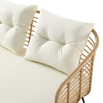St Loy Natural Rattan Corner Sofa Set with Table