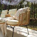 St Loy Natural Rattan Corner Sofa Set with Table