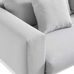 Calabasas Large Outdoor Fabric Aluminium Frame Corner Sofa Set with Coffee Table, Light Grey