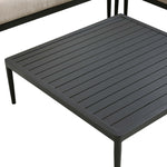 Calabasas Large Outdoor Fabric Aluminium Frame Corner Sofa Set with Coffee Table, Taupe
