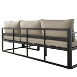 Albany Aluminium Corner Sofa Set with Reclining Back and Coffee Table, Taupe