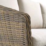 Cliveden Outdoor Aluminium Washed Wood Effect and Round Wicker Rattan Corner Sofa Set