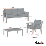 Earlswood Aluminium Washed Wood Effect Sofa Set with Coffee Table