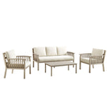 Earlswood Aluminium Washed Wood Effect Sofa Set with Coffee Table