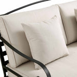 Haymes Indoor and Outdoor Metal Sofa Set with Coffee Table, Beige