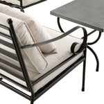 Haymes Indoor and Outdoor Metal Sofa Set with Coffee Table, Beige