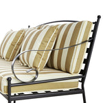 Haymes Indoor and Outdoor Metal Sofa Set with Coffee Table, Khaki Stripe
