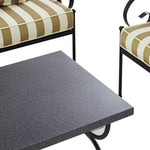 Haymes Indoor and Outdoor Metal Sofa Set with Coffee Table, Khaki Stripe