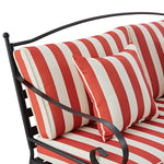 Haymes Indoor and Outdoor Metal Sofa Set with Coffee Table, Scarlet Stripe