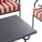 Haymes Indoor and Outdoor Metal Sofa Set with Coffee Table, Scarlet Stripe
