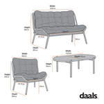 Marlowe Wicker and Aluminium Frame Sofa Set, Natural