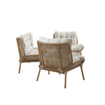 Marlowe Wicker and Aluminium Frame Sofa Set, Natural