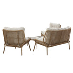 Marlowe Wicker and Aluminium Frame Sofa Set, Natural