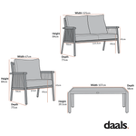 Soller Indoor and Outdoor Rope Weave 4-Seater Sofa Set