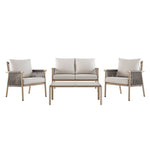 Soller Indoor and Outdoor Rope Weave 4-Seater Sofa Set