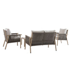 Soller Indoor and Outdoor Rope Weave 4-Seater Sofa Set