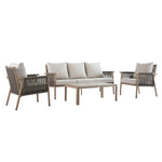 Soller Indoor and Outdoor Rope Weave 5-Seater Sofa Set