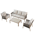 Soller Indoor and Outdoor Rope Weave 5-Seater Sofa Set