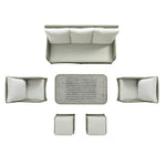 Hampshire 7-Seater Round Wicker Rattan Sofa Set with Rising Table, Desert Sage