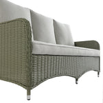 Hampshire 7-Seater Round Wicker Rattan Sofa Set with Rising Table, Desert Sage
