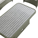 Hampshire 7-Seater Round Wicker Rattan Sofa Set with Rising Table, Desert Sage