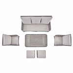 Hampshire 7-Seater Round Wicker Rattan Sofa Set with Rising Table, Light Grey