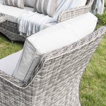 Hampshire 7-Seater Round Wicker Rattan Sofa Set with Rising Table, Light Grey