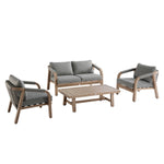 Manresa Rope 5-Seater Sofa Set, Natural and Grey