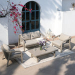 Manresa Rope 5-Seater Sofa Set, Taupe and Beige