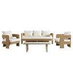 Stanford Round Wicker Outdoor 5-Seater Sofa Set, Natural