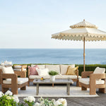 Stanford Round Wicker Outdoor 5-Seater Sofa Set, Natural