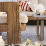 Stanford Round Wicker Outdoor 5-Seater Sofa Set, Natural