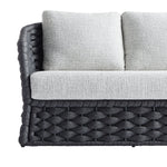 Positano Wide Rope Sofa Set with Nesting Coffee Tables, Grey