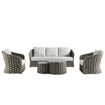 Positano Wide Rope Sofa Set with Nesting Coffee Tables, Taupe